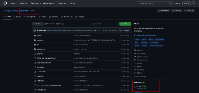 searchor github repo