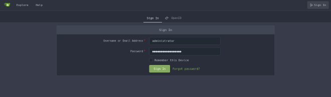 gitea admin login