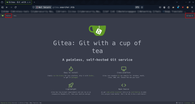 gitea home page