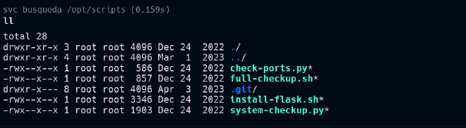 listing the available scripts