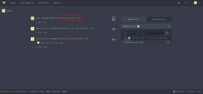 user gitea repo