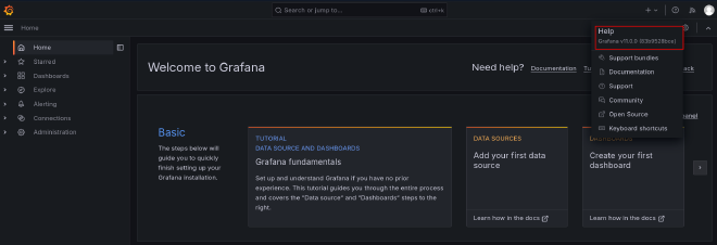 grafana version