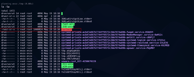 cronjob created in /tmp folder