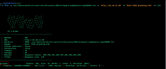 subdomain enumeration results
